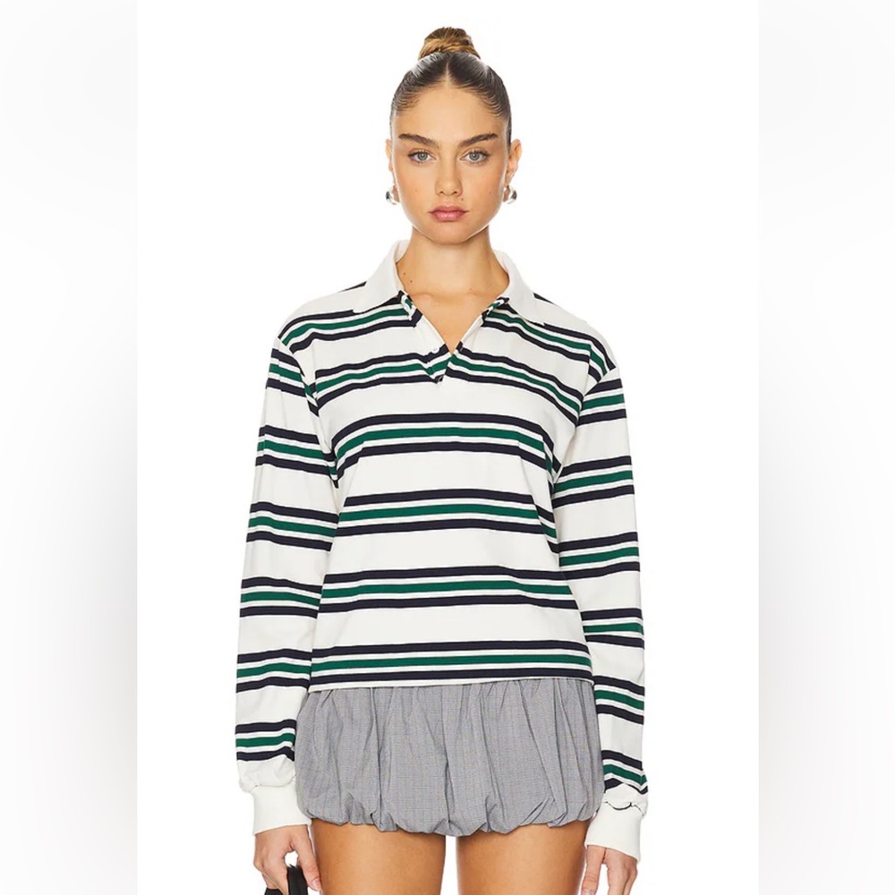 NWT - Lioness Leisure Long Sleeve Polo In Ivory Moss